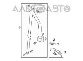 Seat belt rear right 3 row Acura MDX 14-20 dark gray with black fastener