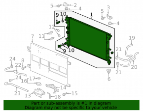 Honda Clarity 18-21 usa inverter cooling radiator