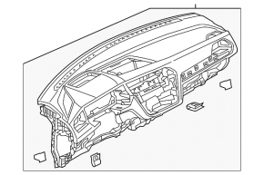 Torpedo front panel without AIRBAG VW Taos 22-25 black