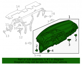 Torpedo front panel without AIRBAG VW Taos 22-25 black