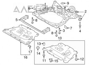 Front subframe Volvo XC90 16-22 for air suspension