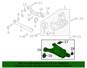 Lower rear right front transverse control arm Volvo XC60 20-26 for air suspension