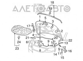 Bonnet bare VW CC 13-17 rest, black LC9X