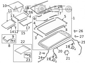 Front panoramic glass Audi Q7 16-