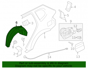 Rear left fender liner BMW X1 E84 13-15