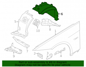 Mudguard front right rear part BMW 335i e92 07-13