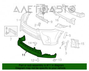 Front Bumper Lip Toyota Highlander 17-19