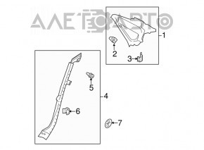 Rear right door opening trim VW Passat b8 16-19 USA black, scratch