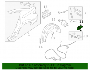 Subaru Legacy 15-19 interior fuel filler flap release lever scratches