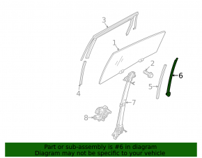 Mitsubishi Outlander 22-25 rear right door glass guide