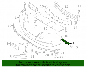 Front bumper mount left Nissan Leaf 18-