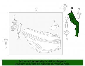 Outer Wing Light Cover Rear Left BMW X1 F48 16-22