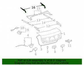 Trunk hinge trim left Lexus GS300 GS350 GS430 GS450h 06-11 upper part