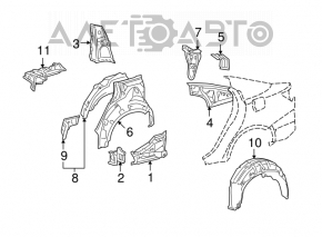 Rear left fender liner Lexus IS250 IS350 06-13