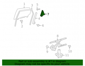 Triangle corner door rear right Toyota Prius 20 04-09 scratches