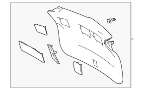 Lower Trunk Door Trim Toyota Rav4 13-18 Black