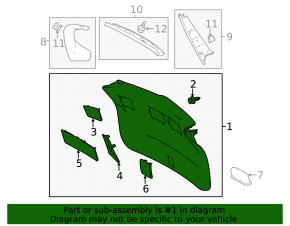 Lower tailgate trim for Toyota Rav4 13-18