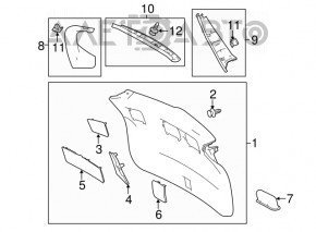 Lower tailgate trim for Toyota Rav4 13-18