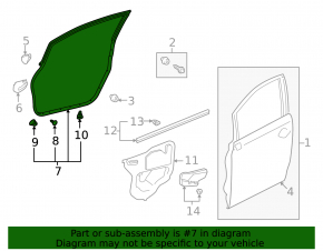 Lexus Hs250h 10-10 front left door seal