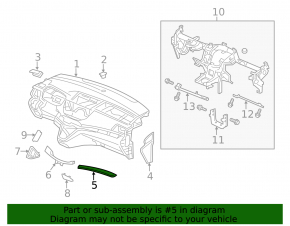 Set of front panel trims Honda CRV 12-14 dark gray