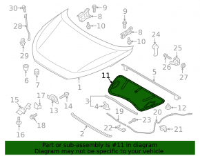 Hyundai Tucson hood insulation 16-21