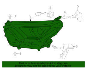 Headlight front left Toyota Rav4 16- TYC