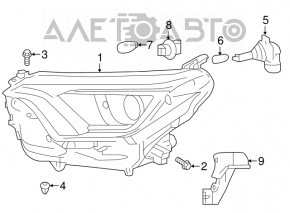 Headlight front left Toyota Rav4 16- TYC
