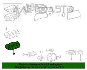 Lexus RX450h 16-22 2-button dash panel block