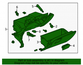Glove box, glove compartment Chevrolet Impala 14-20 black