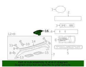 Rear view camera for the 13-15 Toyota Avalon