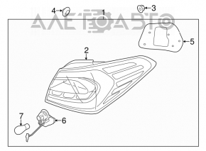 External wing lamp left Kia Forte 4d 14-16 prerest led