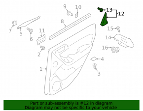 Door trim inner rear right Subaru Forester 14-18 SJ