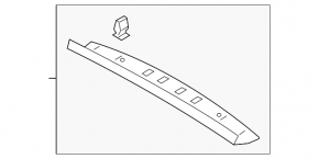 Upper trunk lid trim for Porsche Cayenne 19-26 black