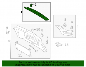 Upper trunk lid trim for Porsche Cayenne 19-26 black