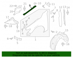 Wing seal hood-wing right Mazda 3 19-