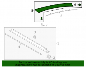 Right windshield molding for Lincoln Corsair 20-26