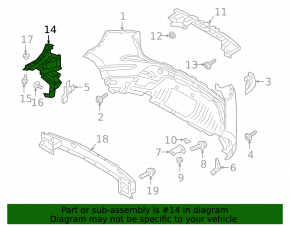 Left outer rear bumper mount for Land Rover Range Rover Evoque 2020