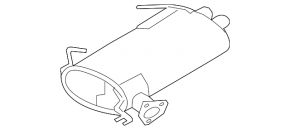 Muffler rear part with barrel Mitsubishi Outlander 14-20 3.0