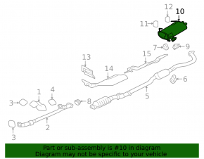 Muffler rear part with barrel Mitsubishi Outlander 14-20 3.0