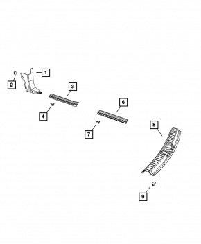 Door sill trim front right Dodge Journey 11- black