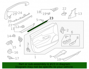 Glass seal inner front left Volvo V90 17-22 usa