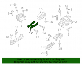 Engine mount bracket rear right Volvo XC40 19-25