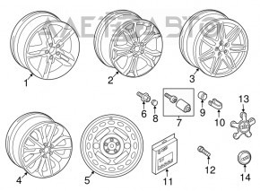 Spare tire space saver for Audi A6 C7 12-18 145/60 R20