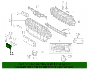 Radar cruise control grille cover for the Audi Q7 2020-2024
