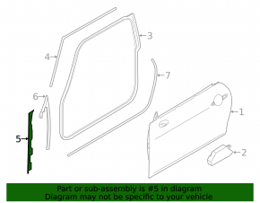 Wing seal door-wing left Mini Cooper F56 3d 14-24