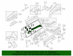 Quarter front right Subaru b9 Tribeca green