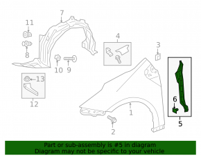 Left door-wing seal for Toyota Prius 50 16-22