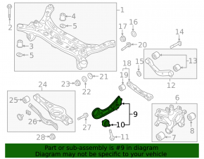Rear left longitudinal control arm Hyundai Sonata 16-19 hybrid