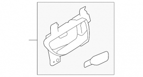 Door handle inner rear left Subaru Outback 15-19 chrome