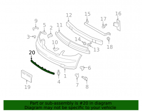 Molding chrome front bumper Infiniti FX35 FX45 03-08